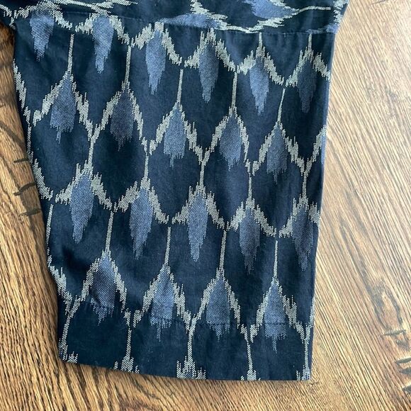 J. Jill. Pure Jill Blue Ikat Kimono Boxy Cotton Blouse. Size Small. - Picture 10 of 14